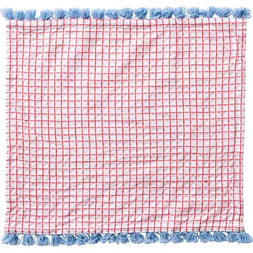 レップ ワッフルクロス グリッド キッチンクロス レッド REP-549414