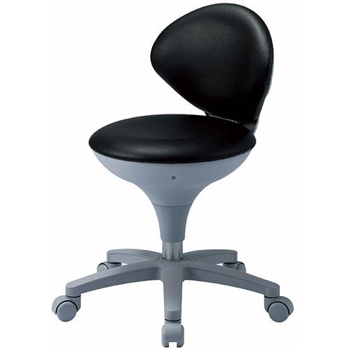 東洋工芸 ワーキングスツール 背付き WS020シリーズ ブラック WS021-VBK