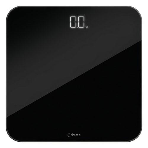 ボディスケール グラッセ ブラック 暗い場所でもよく見えるLED表示のガラス体重計 単4乾電池2本使...