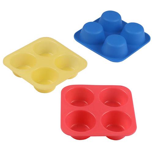 ユーロキッチン eurokitchen シリコンモールドミニ 4カップマフィン 3点セット 手づくり...