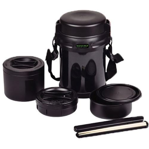 パール金属 エコランチ ダブルステンレスランチジャー1800 ブラック HB-0254