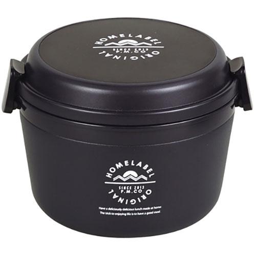 パール金属 ホームレーベル どんぶりランチジャー770 ブラック HB-4739