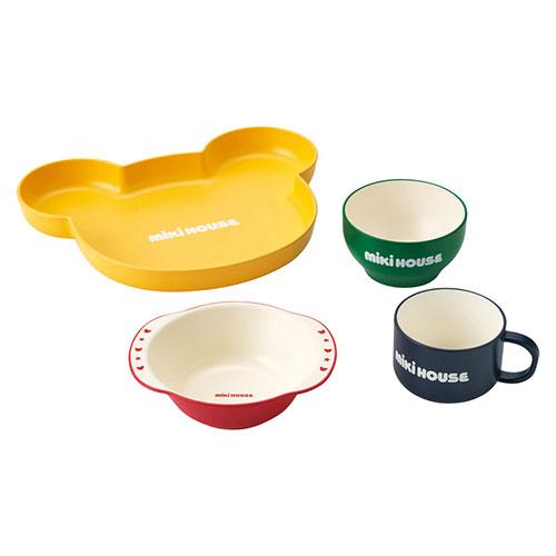 ミキハウス テーブルウェアセット 〔プレート・ランチボウル・ライスボウル・コップ〕 C7126125