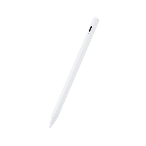エレコム タッチペン スタイラスペン 充電式 樹脂ペン先 ホワイト P-TPACSTAP05WH