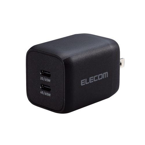 エレコム USB Type-C 充電器 PD PPS対応 出力 65W タイプC ×2 ブラック M...