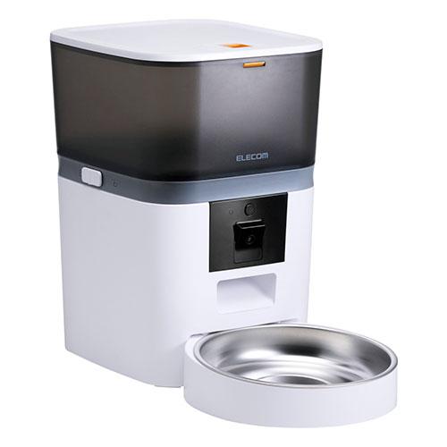 エレコム スマホ対応カメラ付き自動給餌器 4L/ドライフード専用  PET-AF01CAWH