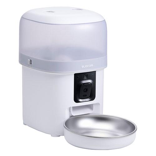 エレコム スマホ対応カメラ付き自動給餌器 2L/ドライフード専用  PET-AF05CAWH