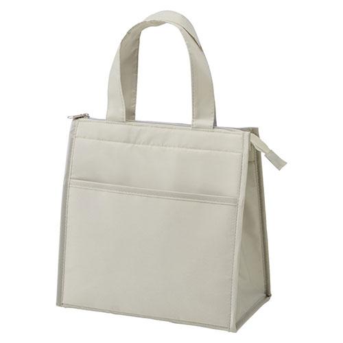 スクエア保冷温バッグ グレー 〔約220×340×140mm〕 22656415