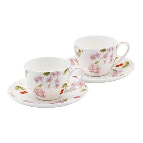 エインズレイ チェリーブロッサムハピネス ペアティーカップ&amp;ソーサー 〔カップ・ソーサー〕 2260...