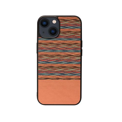 Man &amp; Wood 天然木ケース for iPhone 14 Browny Check  背面カバ...