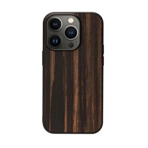 Man & Wood 天然木ケース for iPhone 14 Pro Max Ebony  背面カバー型 I23644i14PM｜krypton