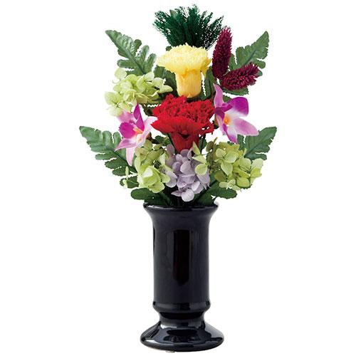 スープ 色華やか仏花 花瓶付 〔16×8×27cmプリザーブド仏花1個〕 花器付で飾りやすく華やかな...