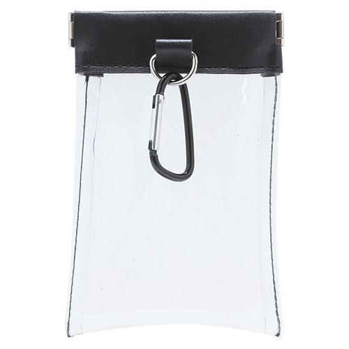 クリアばねぐちポーチ カラビナ付 〔約135×95×10mm〕 22654812