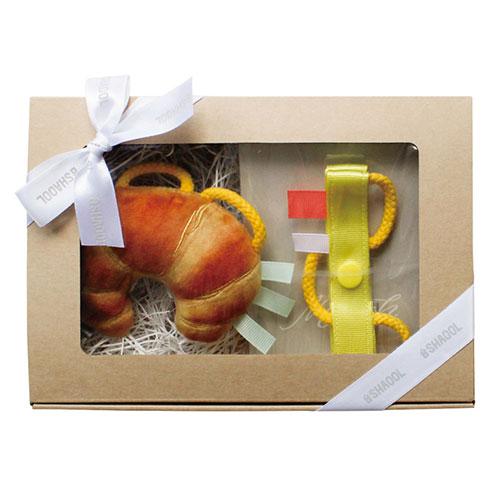 シャオール ベビーギフトセット わっかラトル(クロワッサン)/わっかストラップ(きいろ)/月齢・選び...