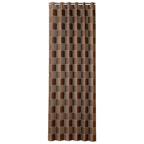 サンスマイル 間仕切りサッとパタパタ省エネカーテン 95×205cm 市松柄 ブラウン SNSM-8...