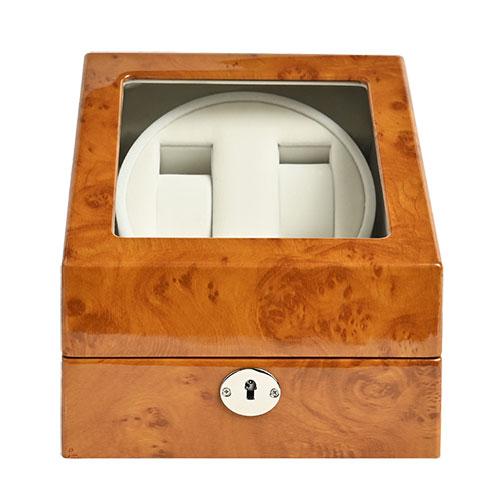 エスプリマ ワインディングマシーン 腕時計2本巻き 木製 自動巻時計専用の電動振動装置 ライトブラウ...