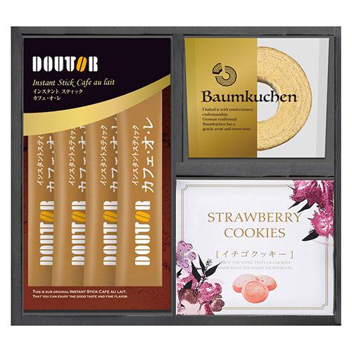 ドトールコーヒー バウムクーヘンギフトセット 〔ドトールカフェ・オ・レ(9.5g)×4、バウムクーヘ...