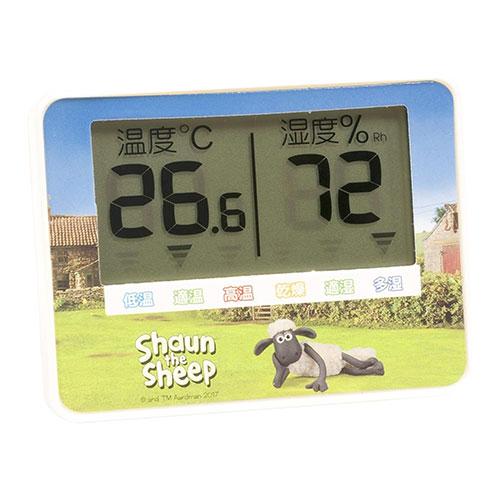 ひつじのショーン Shaun the Sheep デジタル ポータブル 温湿度計 室内 屋外 携帯用...