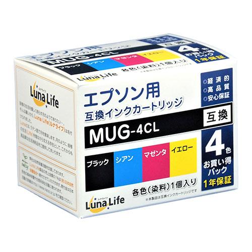 ワールドビジネスサプライ Luna Life エプソン用 互換インクカートリッジ MUG-4CL 4...