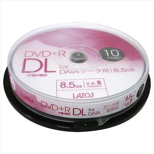 200枚セット(10枚X20個) Lazos データ用DVD+R DL L-DDL10PX20