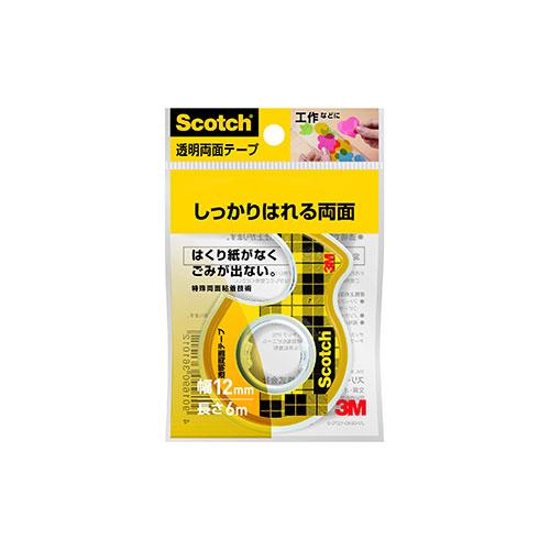 〔10個セット〕 3M Scotch スコッチ 透明両面テープ小巻 12mm ディスペンサー付 3M...