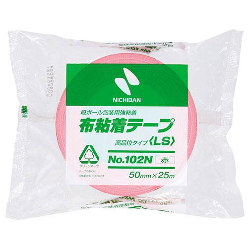 〔5個セット〕 ニチバン 布テープ102N 50×25 赤 NB-102N1-50X5