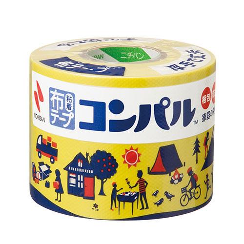 〔5個セット〕 ニチバン 布粘着テープ コンパル 黄 NB-CPN2-50X5