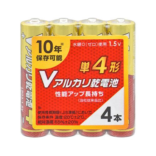 〔4本パック×10セット〕 オーム電機 Vアルカリ乾電池 単4形 08-4127 LR03VS4PX...