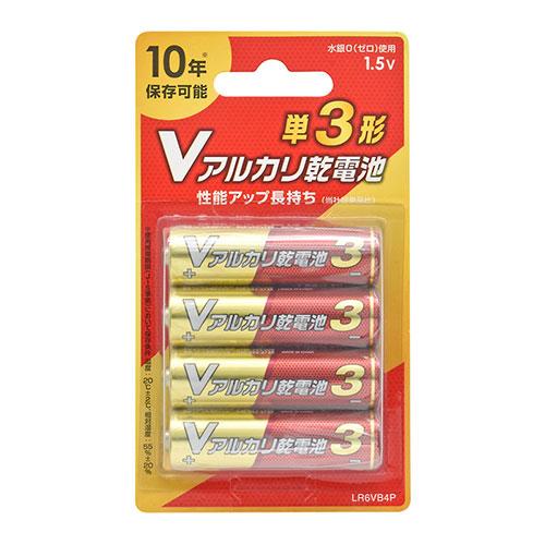 〔4本パック×10セット〕 オーム電機 Vアルカリ乾電池 単3形 08-4133 LR6VB4PX1...