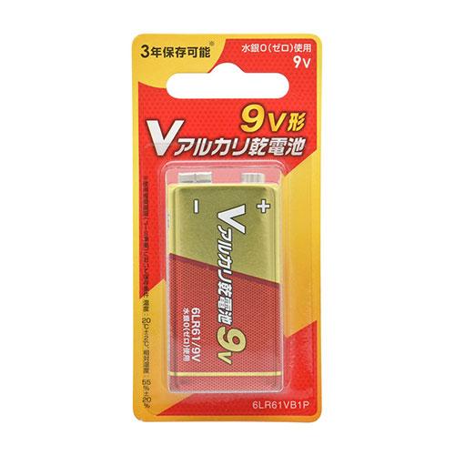 〔10本セット〕 オーム電機 Vアルカリ乾電池 9V形 08-4130 6LR61VB1PX10