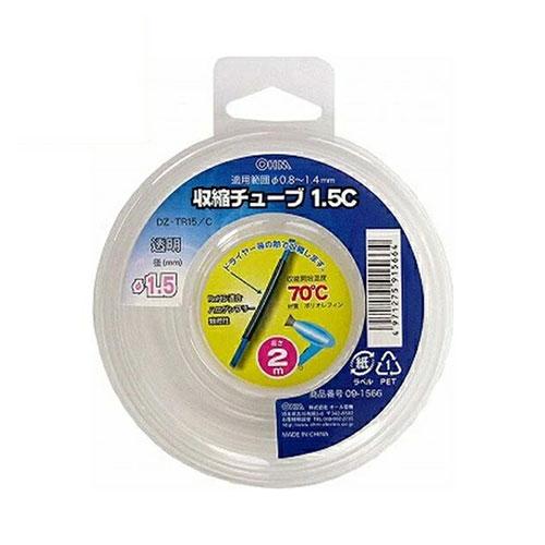 〔10本セット〕 オーム電機 収縮チューブ φ1.5mm クリア 2m 09-1566 DZ-TR1...