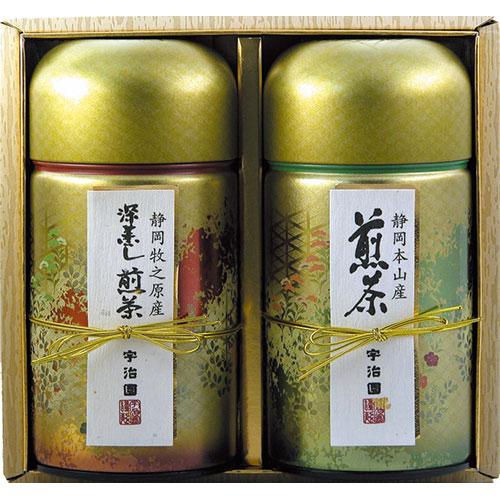 〔6セット〕 宇治園 産地特選銘茶セット 〔静岡本山産煎茶・静岡牧之原産深むし煎茶/各140g〕 F...