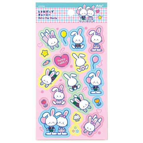 〔10枚セット〕 ARTEC シートシール レトロポップ チャーミー 手帳やラッピングにレトロでポッ...