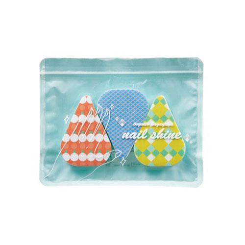 〔3個×10セット〕 つやっと輝く ネイルシャイン 少し柔らかいスポンジのような絵柄入り爪磨き SP...