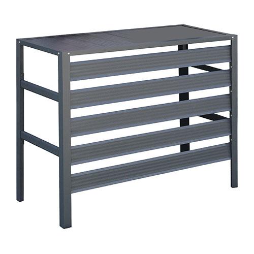 谷村実業 エアコン室外機カバー アルミ製 幅90×奥行38×高さ73cm 重量4.3kg グレー T...