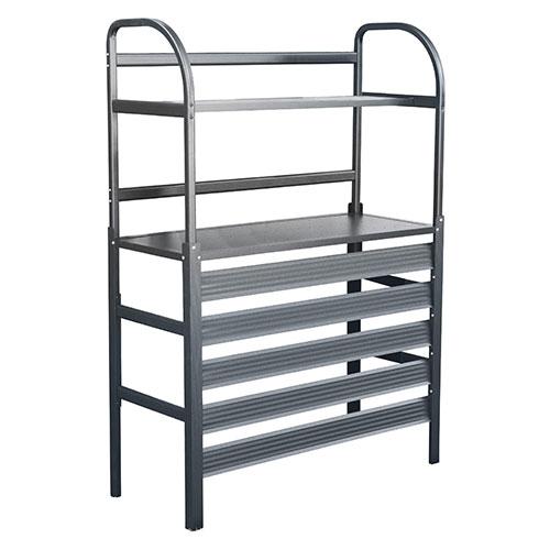 谷村実業 エアコン室外機カバー(棚付き) アルミ製 幅90×奥行38×高さ131cm 重量6.7kg...