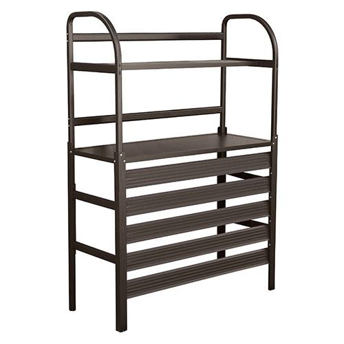 谷村実業 エアコン室外機カバー(棚付き) アルミ製 幅90×奥行38×高さ131cm 重量6.7kg...