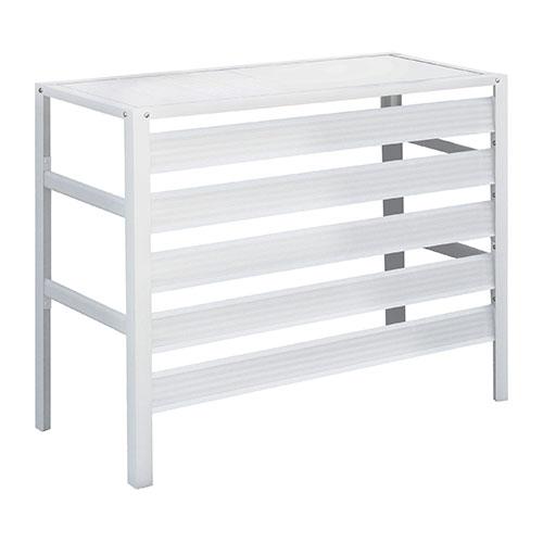 谷村実業 エアコン室外機カバー アルミ製 幅90×奥行38×高さ73cm 重量4.3kg ホワイト ...