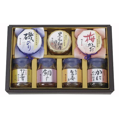 磯じまん ご飯のお供瓶詰セット 〔磯のり・梅かつお・黒毛和牛肉みそ・柚子風味なめ茸・刻み生姜煮・鯛み...