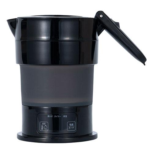 MCO 折りたためるケトル 多機能 600ml 普段使いから海外旅行まで ブラック MBE-TK04...