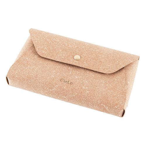 ナカバヤシ クルレ フラップポーチ 革の端材から生まれたサステナブル文具シリーズ ブラウン CLL-...