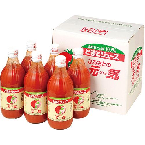 とまとジュース「ふるさとの元気」500ml×6本 〔北海道下川のトマト「桃太郎」と稚内産の「宗谷の塩...