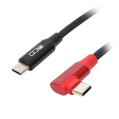 MCO Type-C USB2.0 PDケーブル 2m L型 ブラック UPD-2A20L/BK