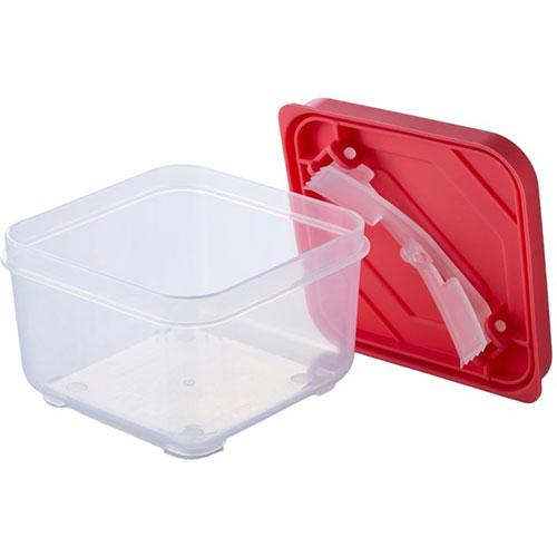 スマイルキッズ ふたがトングになる保存容器350ml サーモンピンク ATN-03SP