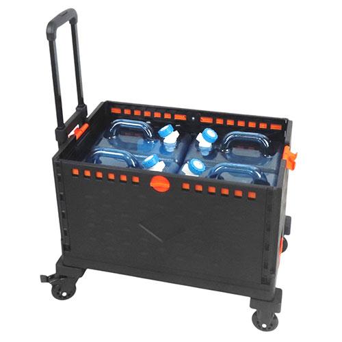 富士商 ウォータータンクカート 折りたたみコンテナ+タンク4個セット 積載荷重100kg 誰でも大量...