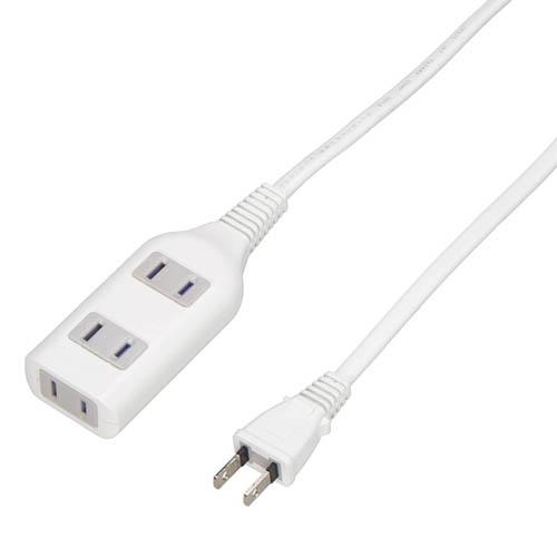 YAZAWA テーブルタップ3個口2m ホワイト HSL302WH