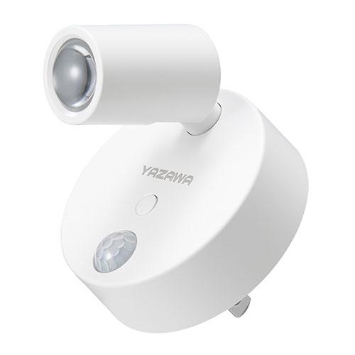 YAZAWA 照射方向自在人感明暗センサーライト1灯 ライトの向きを変えることができる ホワイト N...