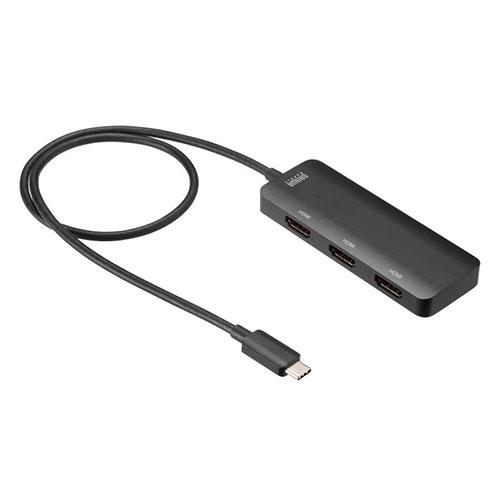 サンワサプライ USB Type C-HDMI変換アダプタ(3ポート/4K対応) AD-ALCMST...