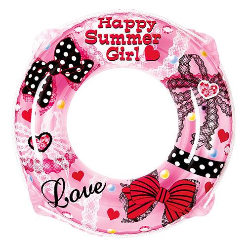 イガラシ 浮き輪 ハッピーサマーガール 60cm すばやく空気注入・排出しやすい 対象年齢3歳以上 ...