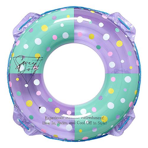 イガラシ プール・海水浴用 浮き輪 スウィートドット 80cm すばやく膨らませられる かんたん空気...